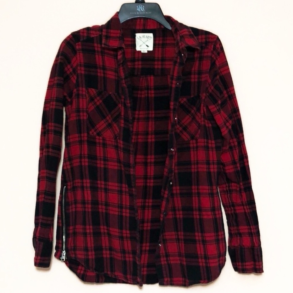 Red Flannel w/ Zipper Accents